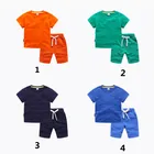 Clothes Kids Clothes Set 2pcs Cotton Clothing Suit Custom Style Boy And Girl Tops+ Shorts Short Sleeve Suit