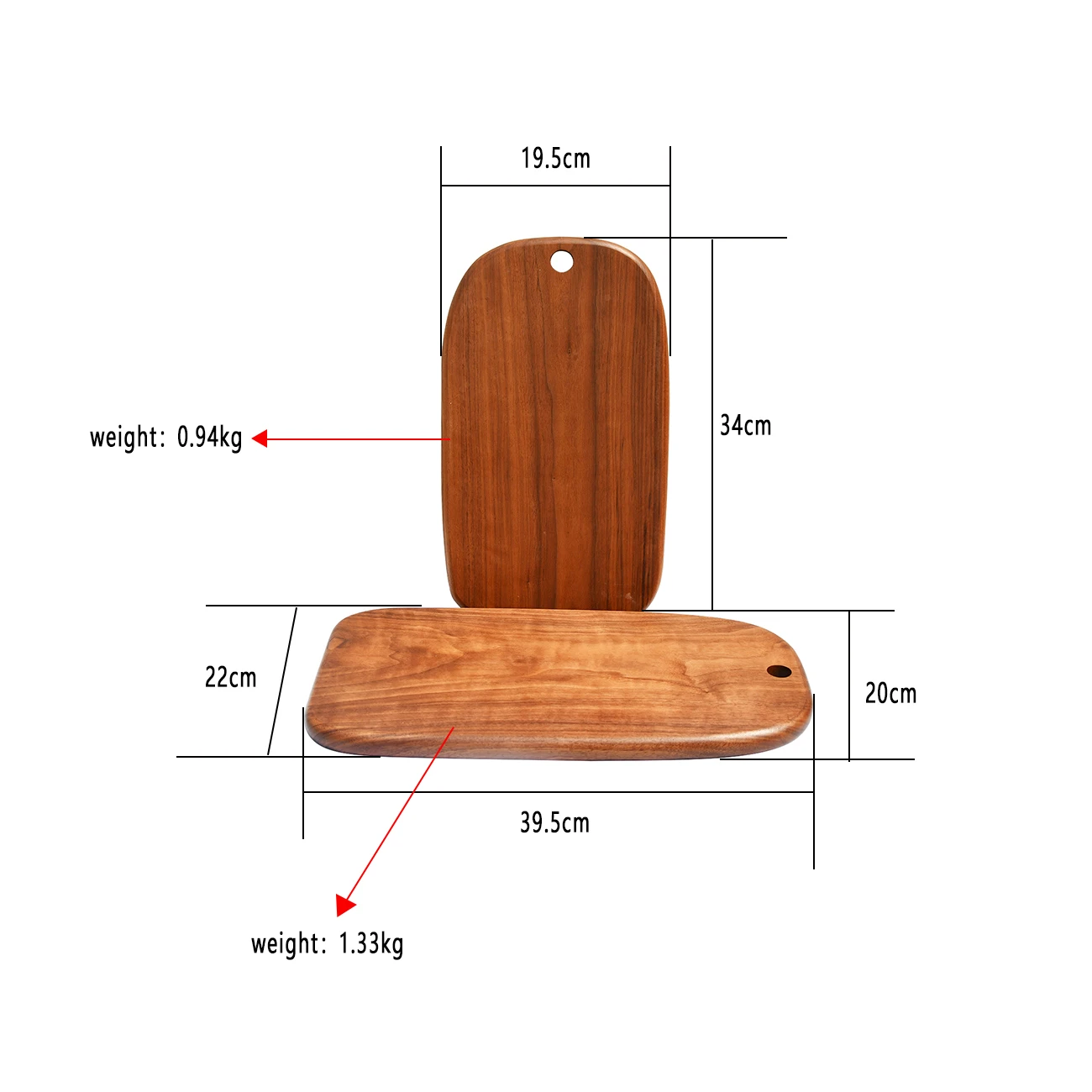 Multipurpose double-sided walnut wood cutting chopping boards set  for kitchen