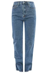 blue overall jumpsuit custom  baggy clothing trousers designer high waist jacket and pants set stretch women's wide leg jeans