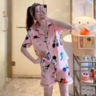 Short Satin Shirt Custom Made Short Sleeve Satin Pajamas Button Up Shirt PJ Set Contrast Piping Nightwear