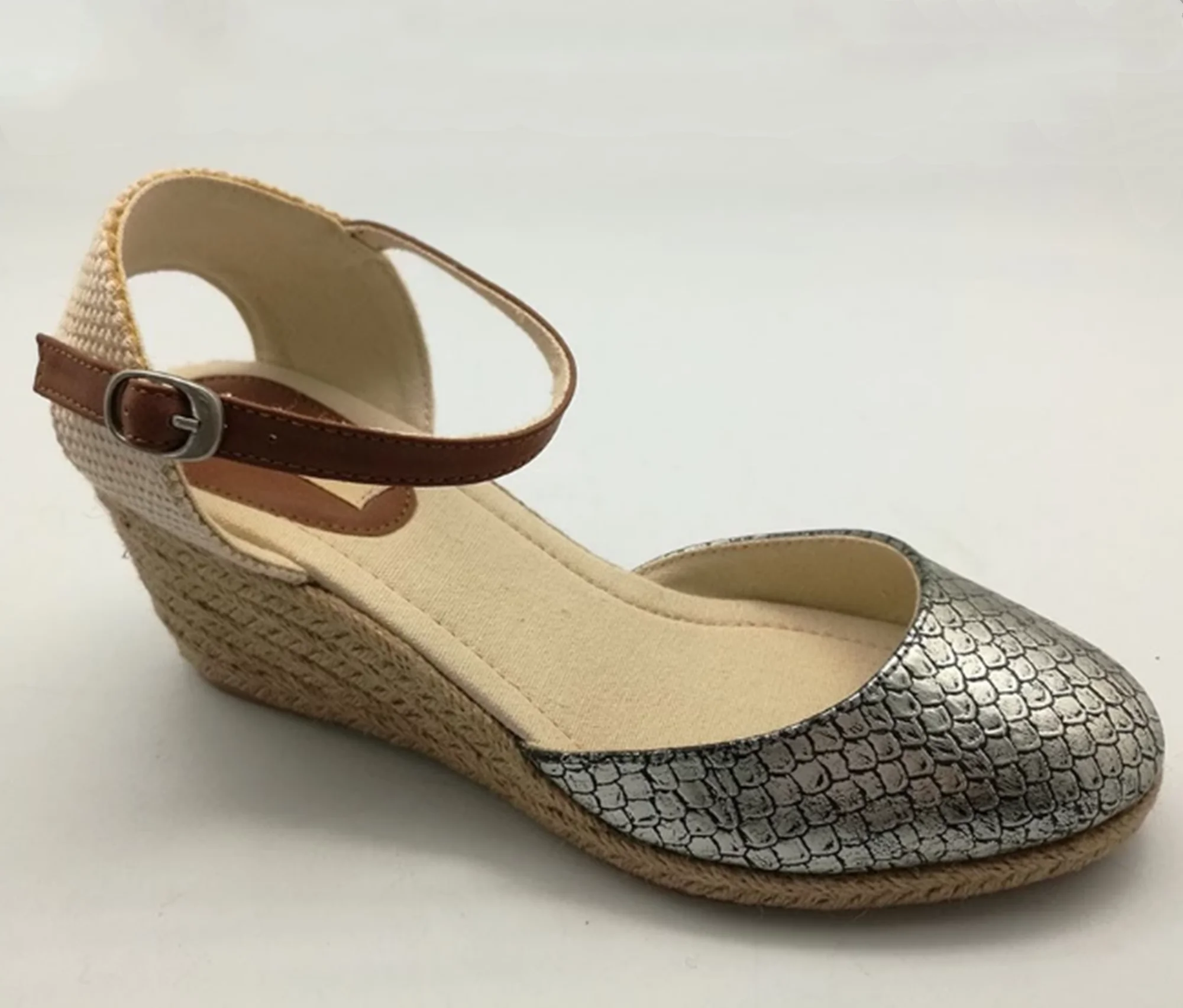 womens silver wedge sandals