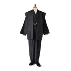 Black Cotton Materia Adult Dignity Haori Kimetsu Clothing Set For Men