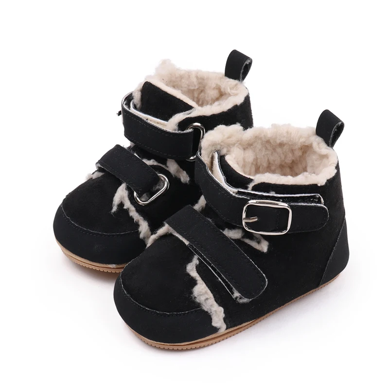 Double Inline Winter Warm Baby Chunky Plush Underlining Warm Toddler Cotton Boots factory