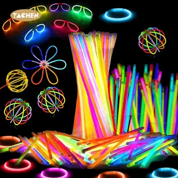 Yachen Glow Sticks Bracelets With Connectors Neon Party Favor Supplies Decoration for Halloween Dance Wedding Birthday