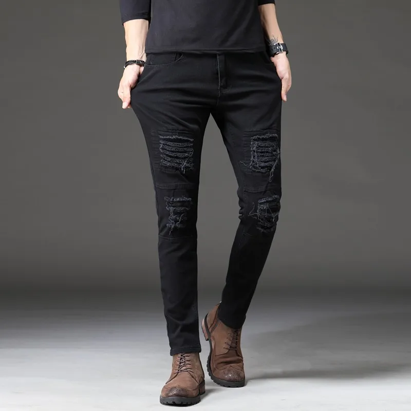 young mens black jeans