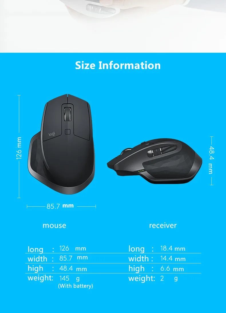 Custodia Portatile Per Mouse Logitech MX Master / Master 2S / Master 3 – Borsa Protettiva In Nylon Con Cinturino – Dimensioni 14x10x5,8 Cm