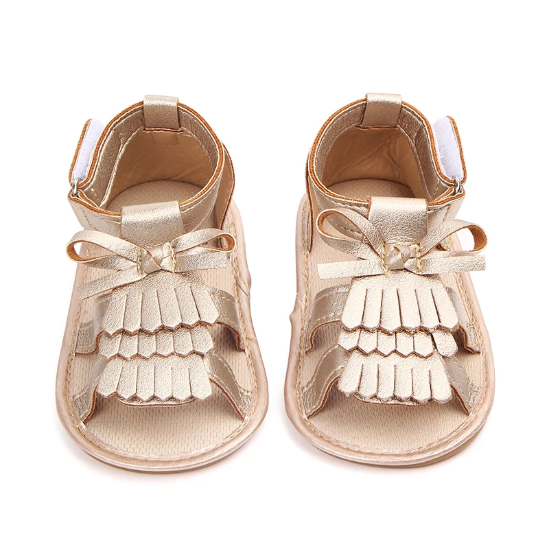 Rubber sole hot summer PU Leather baby slipper baby girl shoes sandals