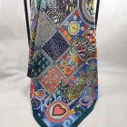Print Scarf Scarf And Scarf Custom Design Women Satin Polyester Decorative Colorful Rainbow Silk Square Print Scarf