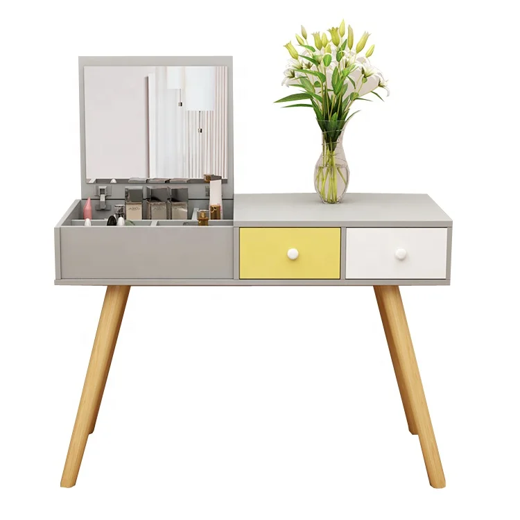 Mirror Dress Desk Customized Mixed Colored Wooden Dressing Table Bedroom Furniture Makeup Table Home Furniture