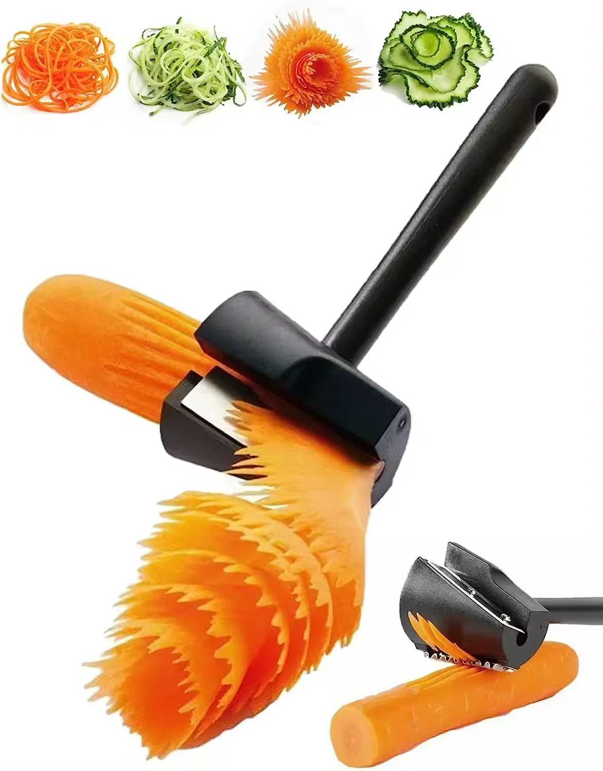 kitchen tools 2 In 1 spiral potato cutter Accessories Tools Vegetable Spiral Chopper Peeler Carrot Spiral Curler Vegetable Roll
