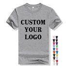 Plain Shirt Men 50% Cotton 50% Polyester Plain Blank Tee Shirt Wholesale Custom Logo T Shirt Wholesale