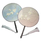 Fan Translucent Printed Fan Circular Dance Fan Chinese Style Retro Customizable Advertising Fan