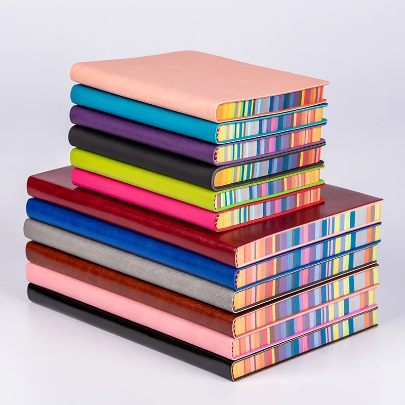 Pack of 10 COLOURFUL A5 RAINBOW TRIM NOTEBOOK NOTEBOOKS PADS DIARY GIFT 