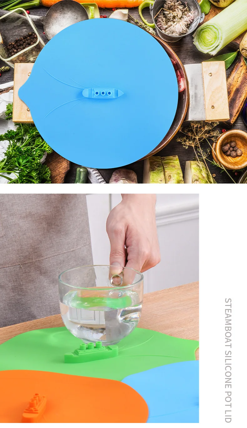 Steam Ship Silicone Steamer Lid Food Covers Cute Design Steaming Pot Lids and Bowl Covers Keep Food Fresh manufacture