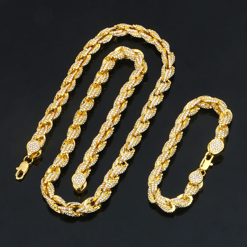Fancy Design 9mm Iced Out 18k Gold 
