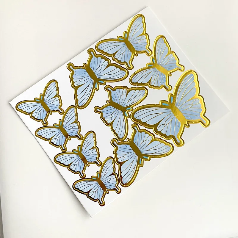 Hot sale paper butterfly cake topper artificial butterfly cake accessories for cake decoration wedding cupcake topper