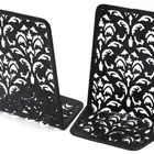 Bookends Bookends Metal Bookend Shape Black Metal Bookends Sam Fancy Design Hollow Flower