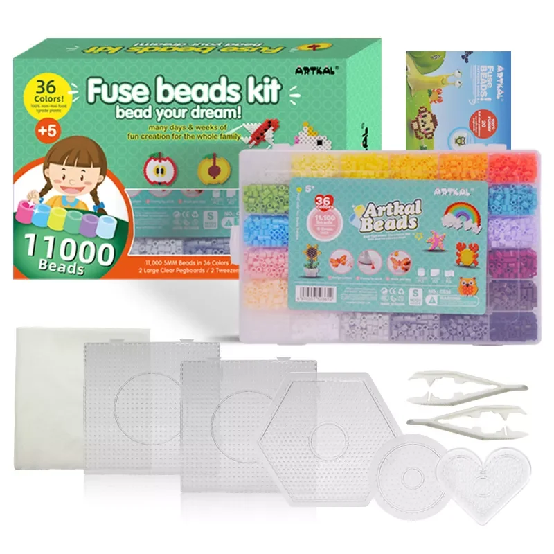 China Factory Wholesale Beads Multi Color Perler Pe Beads 5mm Fuse Beads Kit for Kids Diy Craft with Pattern