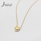 Jewellery Cz Real Gold Plated 925 Sterling Silver Jewellery Stylish CZ Heart Pendant Necklaces For Lover
