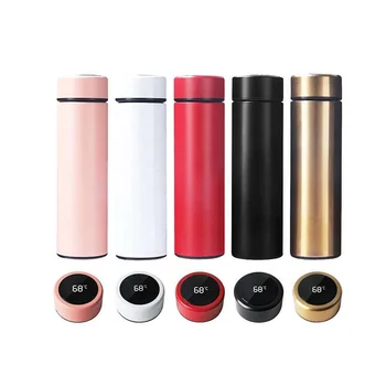 Hot Selling 16oz Double Wall Stainless Steel Private Label Smart Water Bottle With LCD Temperature Display