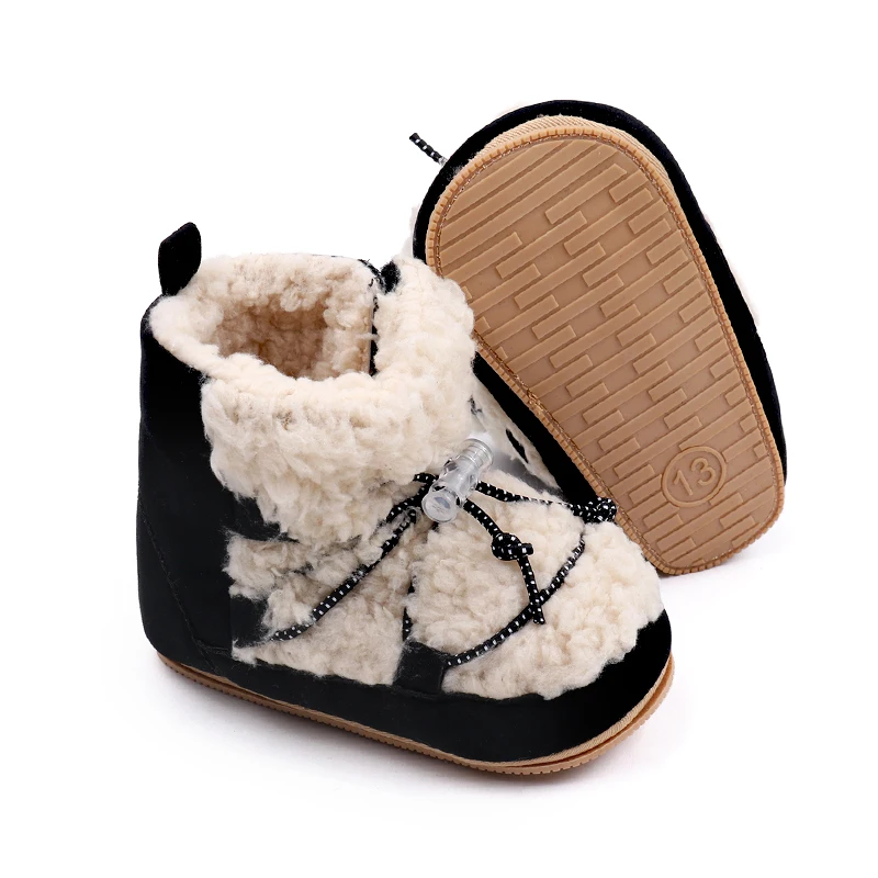 Autumn and Winter New Baby Thick Warm Coral Velvet Warm Soft Sole Toddler Cotton Boots factory