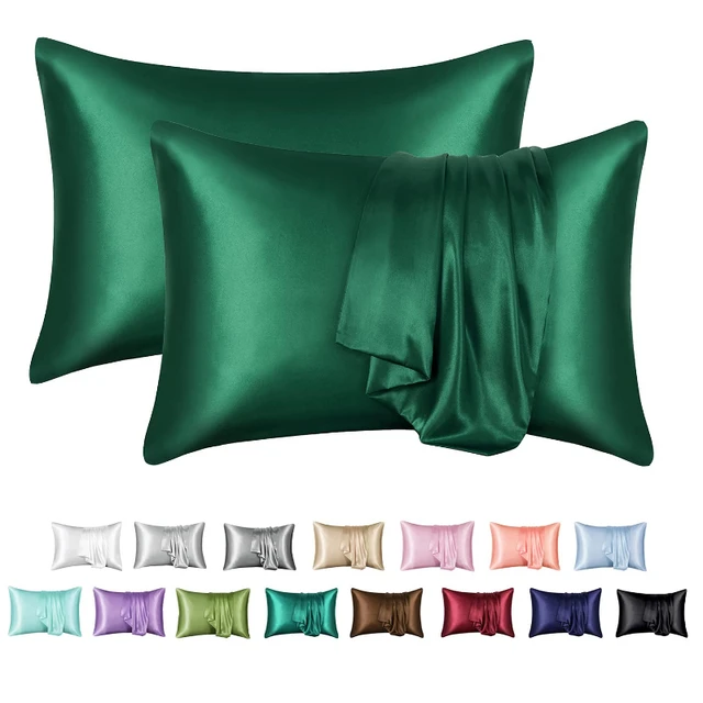wholesale Factory price 6A silk pillowcase set custom logo polyester envelop silk satin pillow case private label