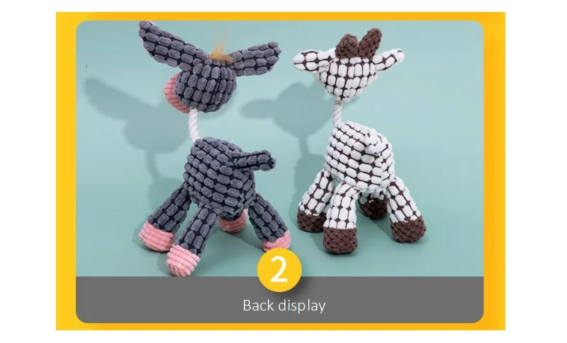 Fun Pet Toy Donkey Shape Corduroy Chew Toy For Dogs Puppy Squeaker Squeaky Plush Bone Molar Dog Toy Pet Training Dog Accessories