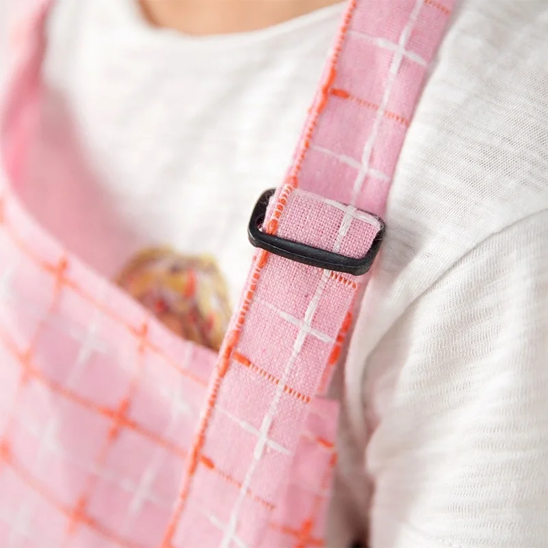 3-8 Years old kids chef hat and apron cotton waterproof custom sublimation child gingham apron for kitchen cooking