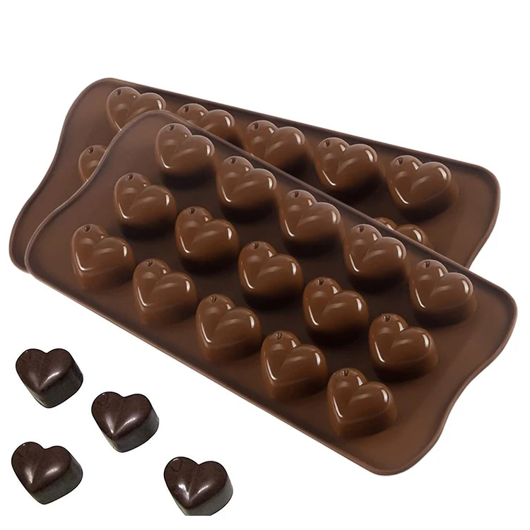 Silicone 15 Heart Cake Chocolate Baking Ice Cube Soap Jelly Baking Mould Tray MP 