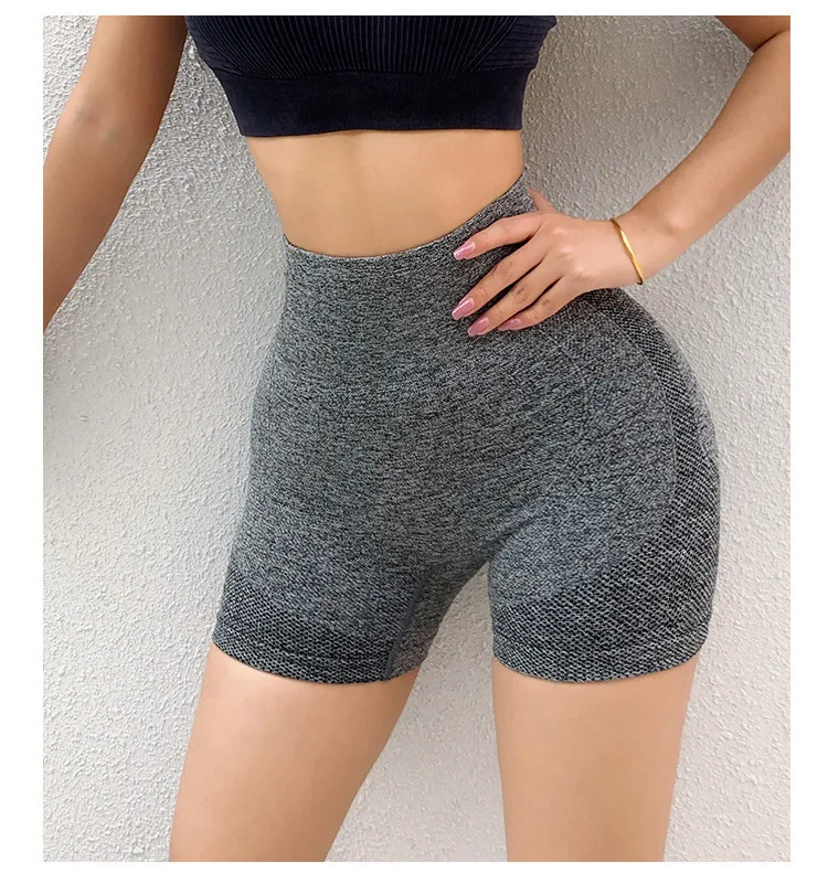 High Waist Seamless Gym Shorts for Women Mesh Breathable Compression Tummy Control Workout Athletic Exercise Shorts