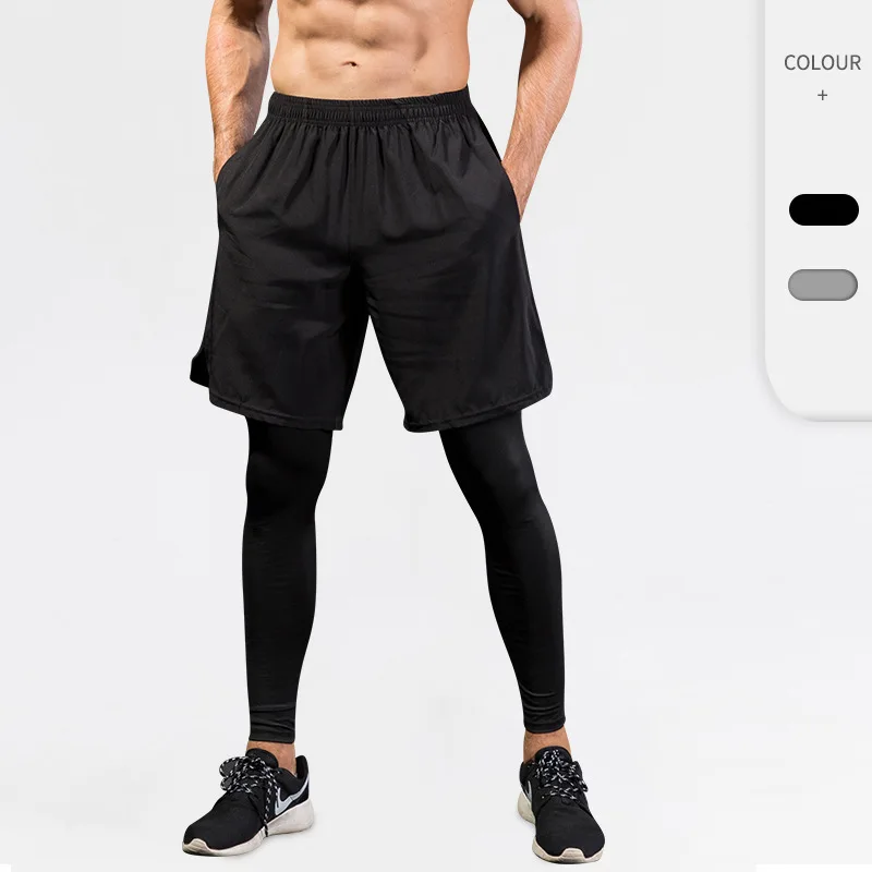 Men 2 In 1 Active Running Shorts With 