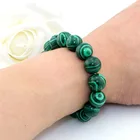 Malachite Beads Wholesale Synthetic Stone Green Malachite Round Beads Strand Bracelet For Jewelry