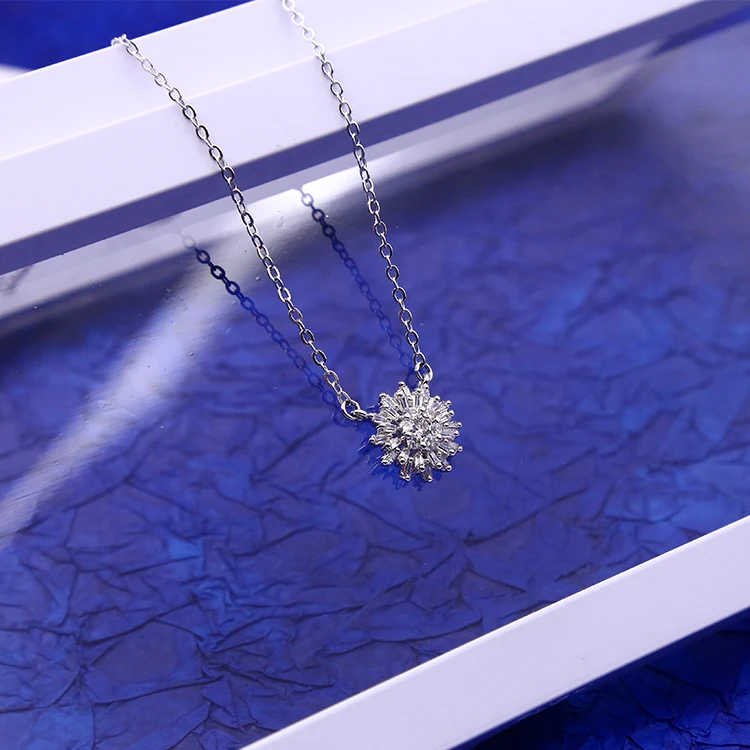 018N5 Xuping zirconium necklace female korean fashion single diamond hanging lock chain birthday gift