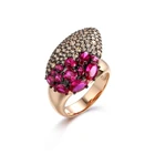 Red Ring Copper Alloy Ladies Red Corundum Zircon Accessories Wedding Banquet Birthday Party Boho Jewelry Ring