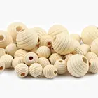 Beads Wooden For Jewelry Making Eco-Friendly Natural Color Loose Spacer Beads Wooden Round Beads For Jewelry Making