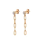 Stud Best Sell 18k Gold Platedcz Jewelry 925 Sterling Silver Stud Diamond Chain Earrings