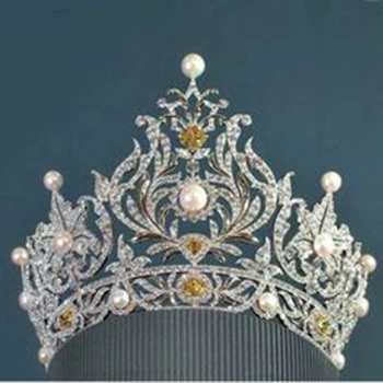 Baroque Luxury Headwear Queen Princess Grand Crown Bride Married jewelry