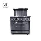 Range Oven Commercial Custom Vertical 4 6 Burner Cooker ETL Gas Furnace Cooking Pot Stove Range With Oven
