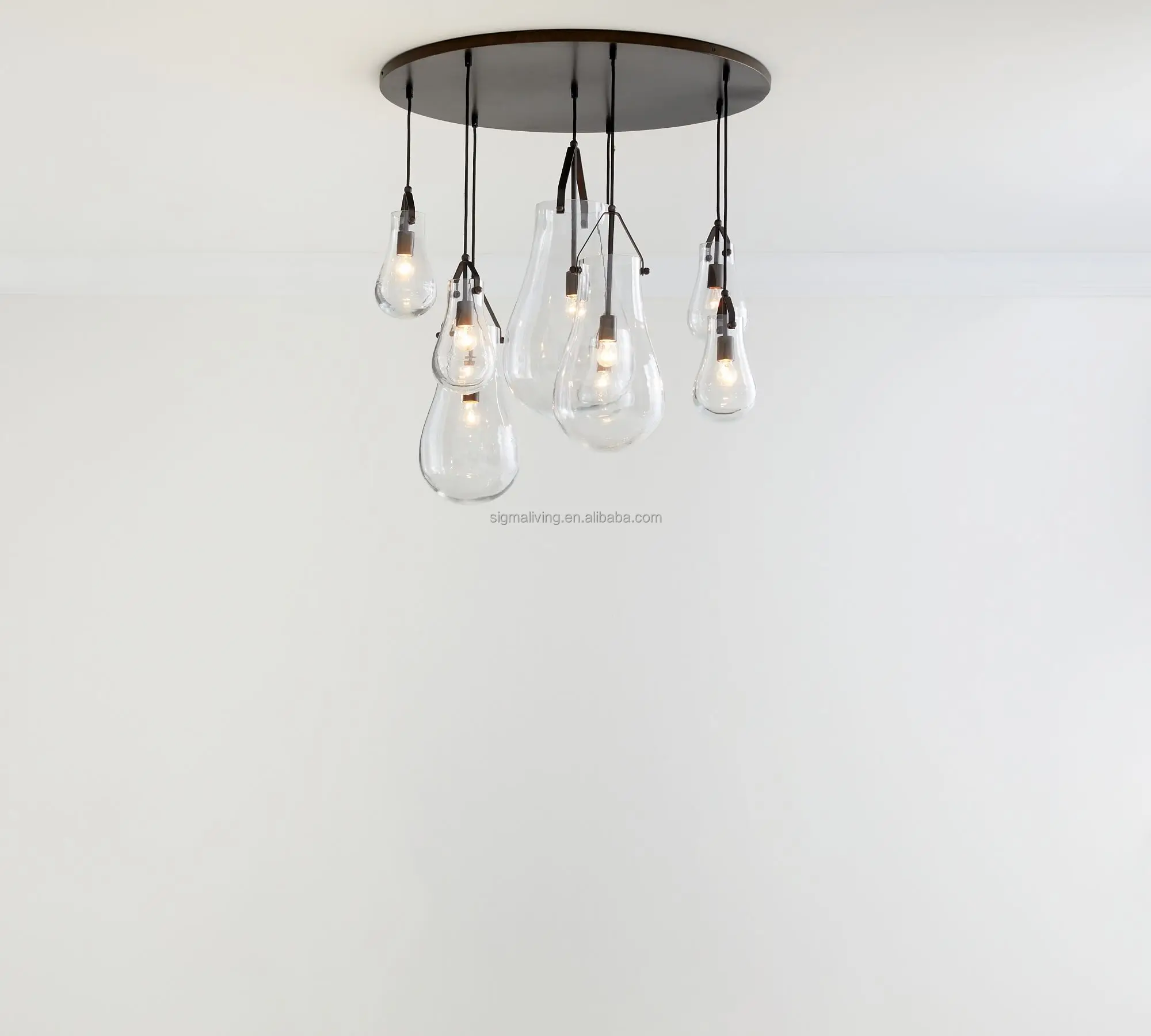 light luxury crystal recycled glass 8-light chandelier