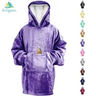 Hot Pattern Blanket Amazon Hot Sale Adults Microfiber And Sherpa Wearable Oversized Sherpa Hoodie Blanket For Home