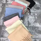 Long Scarf Fashion Women's Solid Color Warm Shawl Winter Long Fringed Shawl Scarf