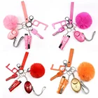Key Wholesale Defensa Personal Pepper Spray Pom Pom Key Chain Set Self Defense Keychain Tasergun For Women