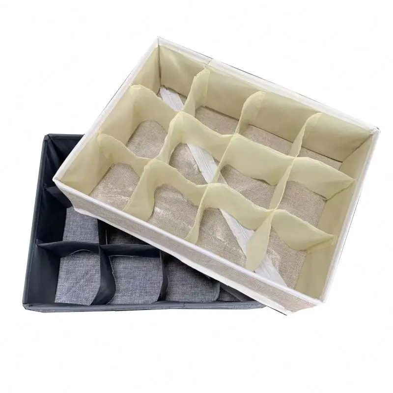 Foldable Storage Box Drawer Divider Kit Set of 12 Cell Washable Socks Organizer