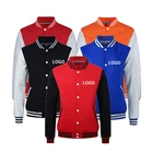 Baseball Jacket Custom Wholesale Print Logo Blank Plain Polyester Black Boys Bomber Baseball Varsity Jacket For Men