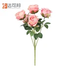 Rose Wholesale Price Floral 5 Head Edge Rose Artificial Flower Wedding Decorative Bouquet