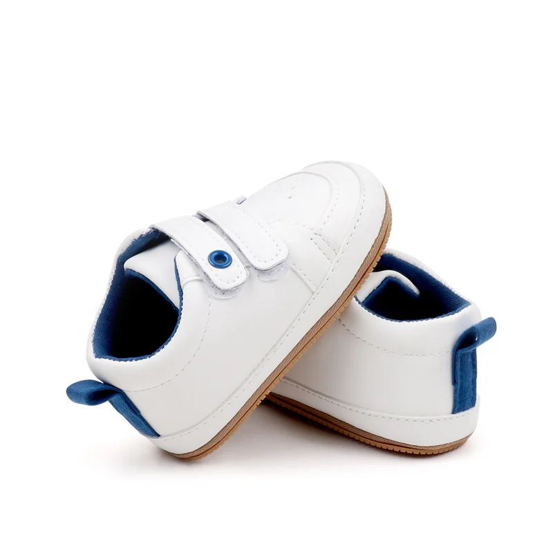 Wholesale Unisex Spring Autumn Baby Casual Shoes White Prewalker First Walking Shoes Boys Girls Breathable Lightweight Solid details