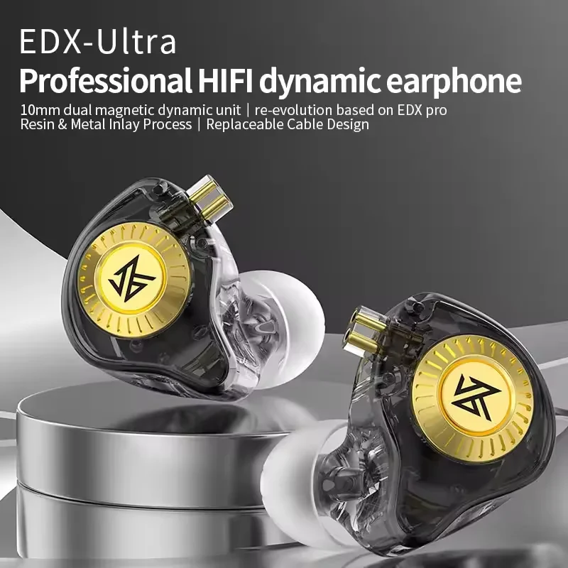 KZ EDX Ultra In Ear Monitor HiFi Bass Earbuds Noise Cancelling Sport Headphone Gaming Headset 3.5mm Wired Earphones