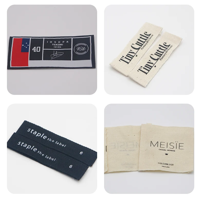 Factory Custom Fabric Labels High Density Garment Neck Label Satin