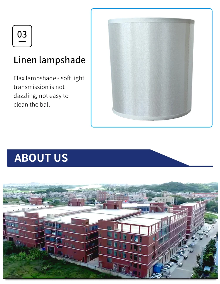 Living room furniture trim lamp Grey TC cloth cover dual USB desk lamp