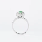 Ring Longquan Celadon Chinese Elegant Celadon Glaze Drop Style Vintage Ladies Sterling Silver Ring Jewelry
